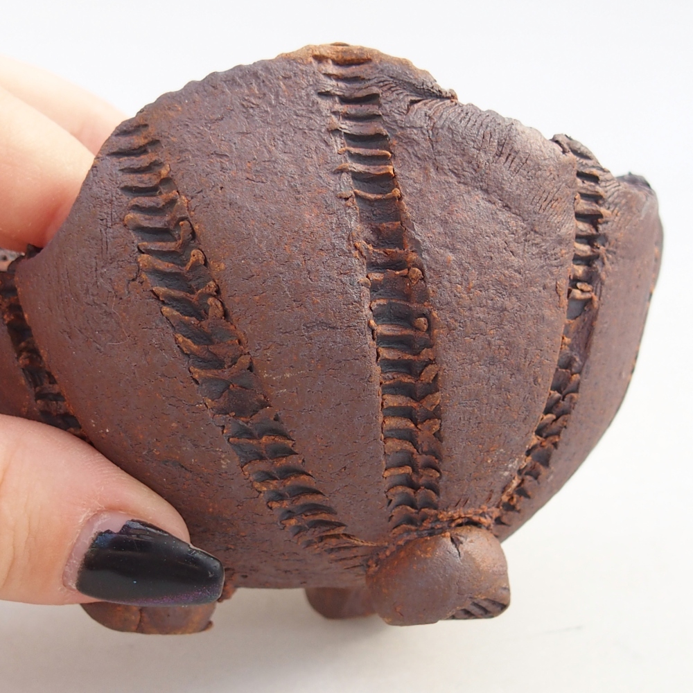 Keramikschale 9 x 9 x 7 cm , Farbe braun