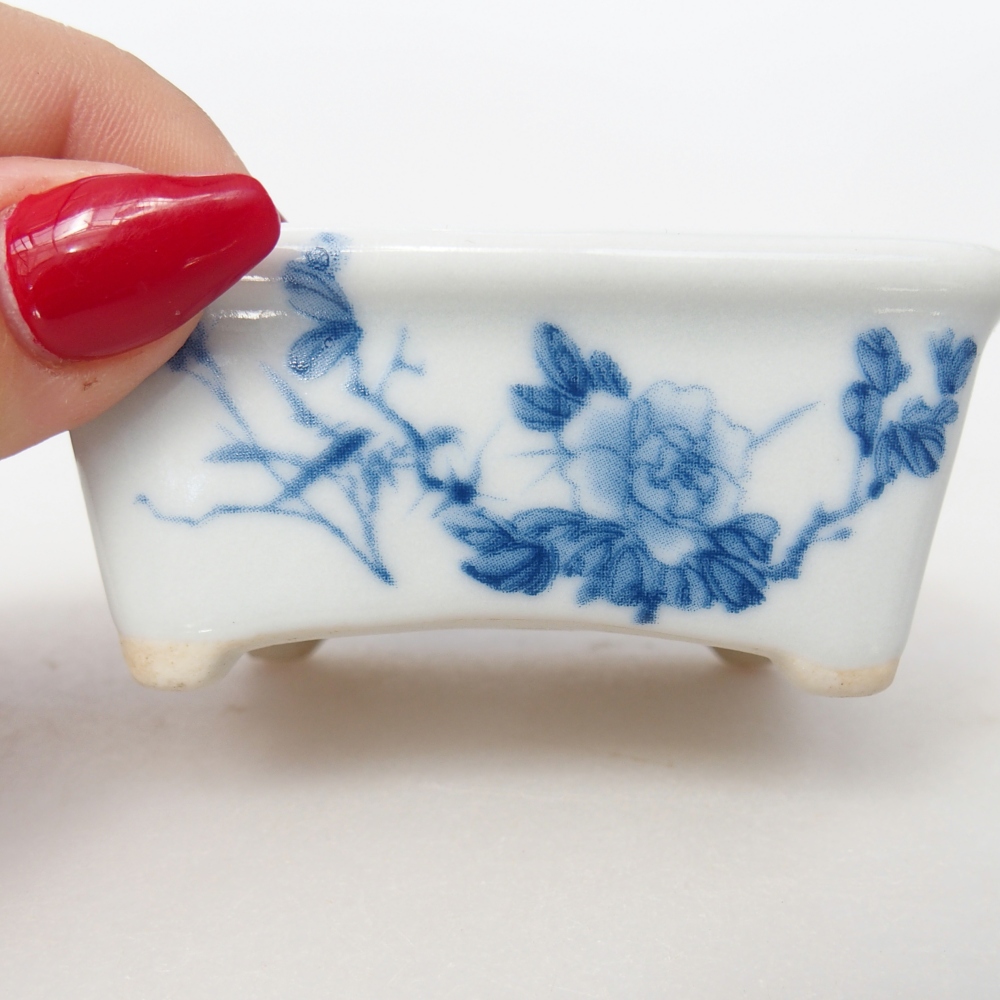 Mini-Bonsaischale 8 x 6,5 x 3,5 cm, weiß