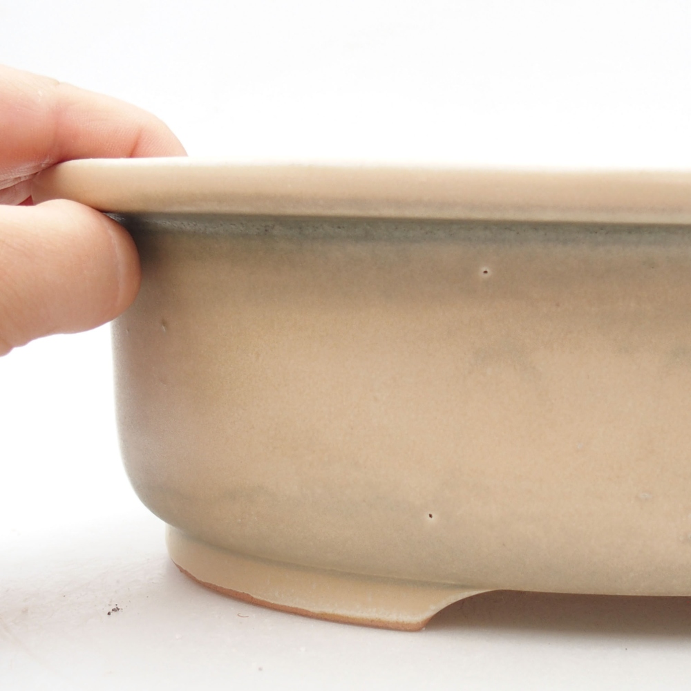Bonsaischale aus Keramik 26 x 22 x 8 cm, Farbe beige
