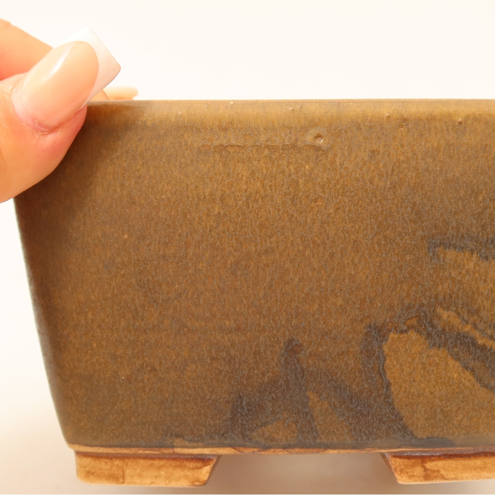 Bonsaischale aus Keramik 13 x 13 x 8 cm, braun