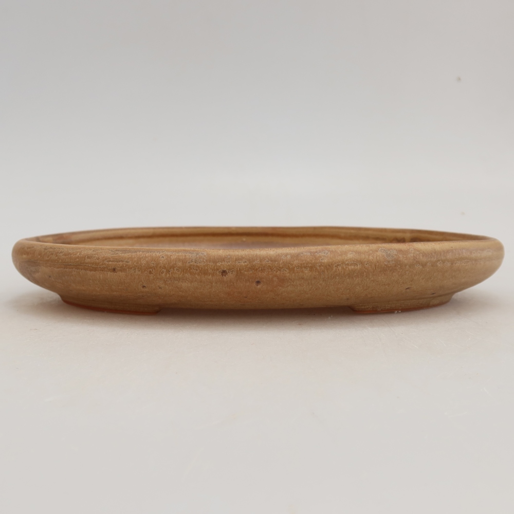 Bonsaischale aus Keramik 22,5 x 16,5 x 3 cm, Farbe beige