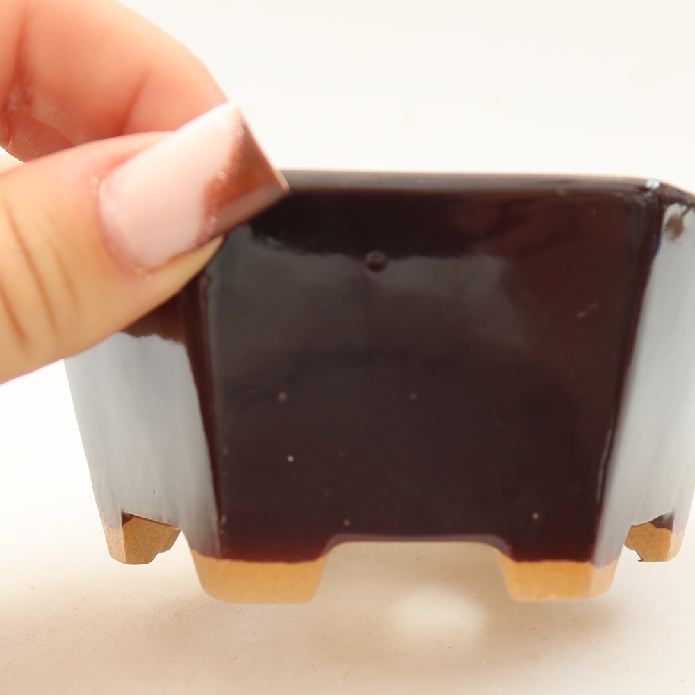 Bonsaischale aus Keramik 10 x 9 x 5 cm, braun
