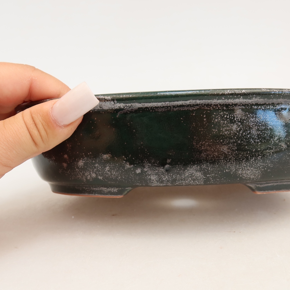 Keramik-Bonsai-Schale 19 x 14,5 x 5 cm, Farbe: grün