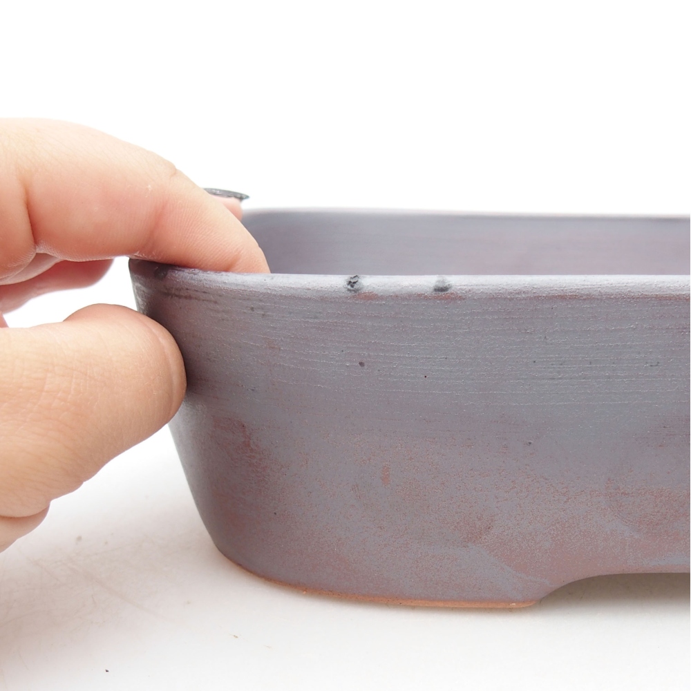 Bonsaischale aus Keramik 23 x 17,5 x 5,5 cm, metallfarben