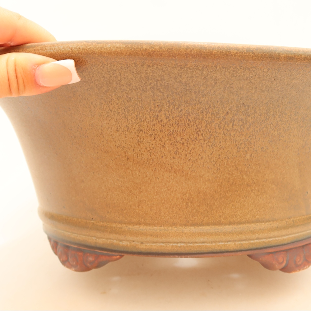 Bonsaischale aus Keramik 29 x 29 x 12 cm, braun