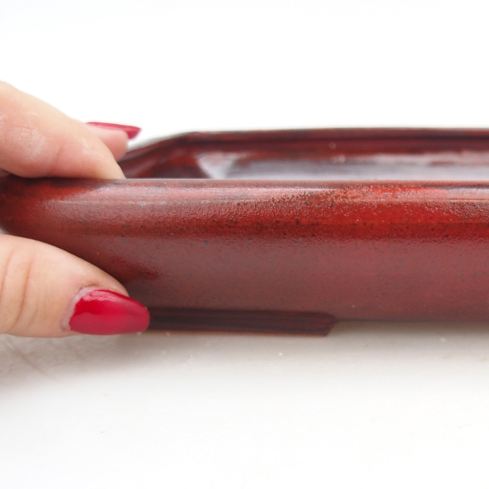 Bonsaischale aus Keramik 24 x 17,5 x 4 cm, Farbe rot