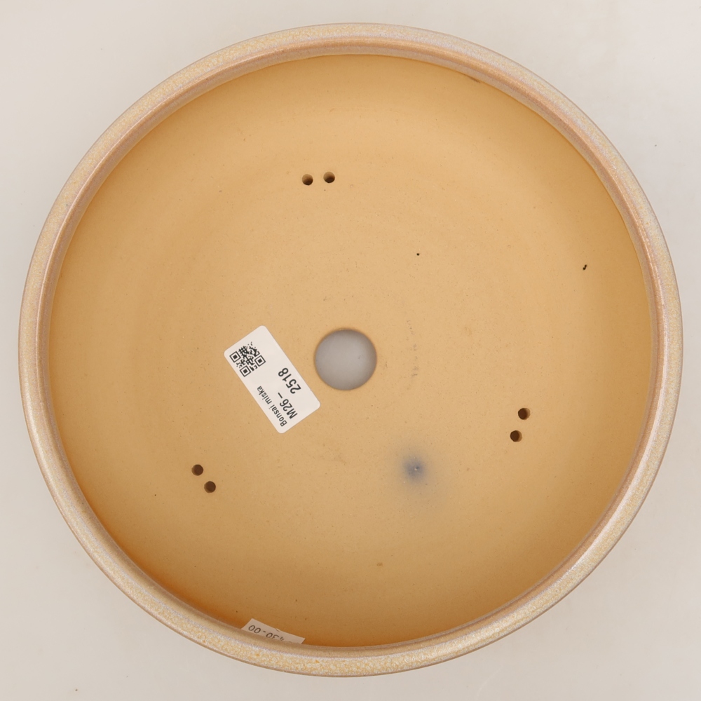 Keramik-Bonsai-Schale, 22,5 x 22,5 x 6,5 cm, Farbe: Beige