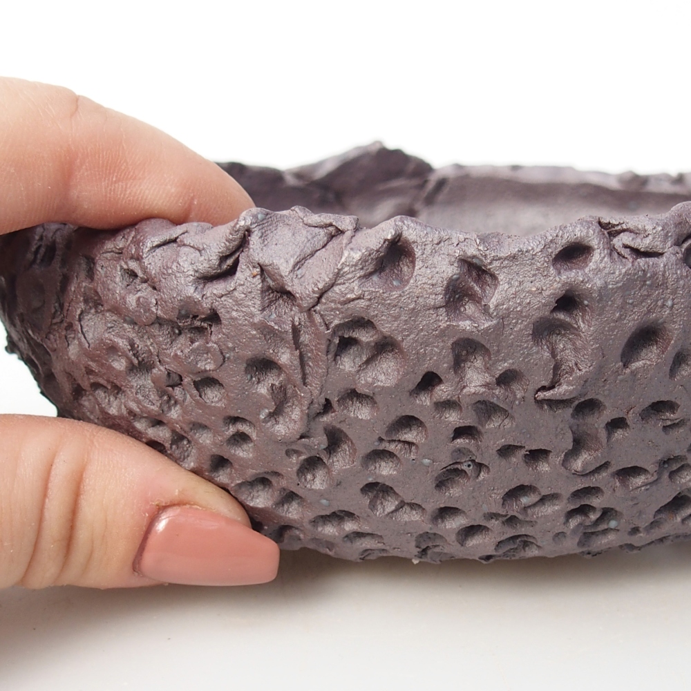 Bonsaischale aus Keramik 16,5 x 16,5 x 5,5 cm, metallfarben