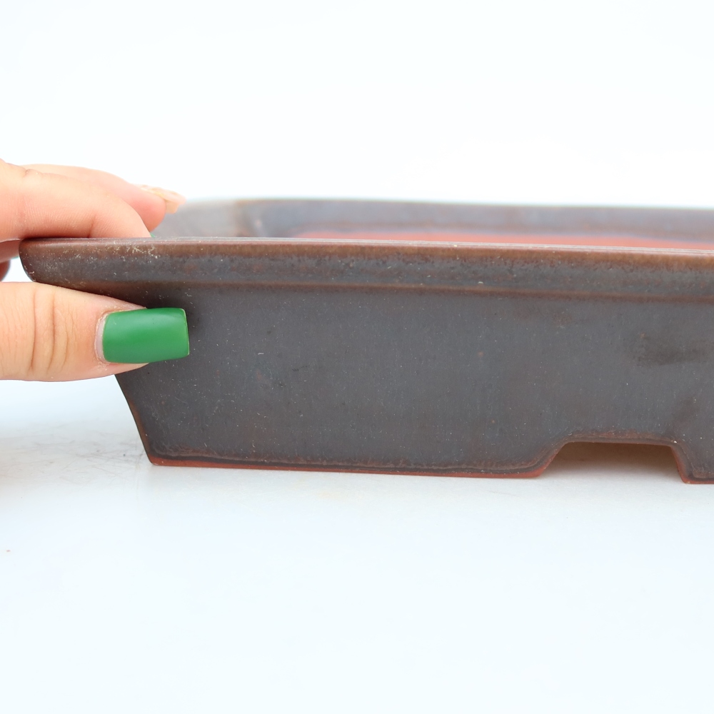 Keramikschale  26 x 20 x 5 cm, Farbe: braun