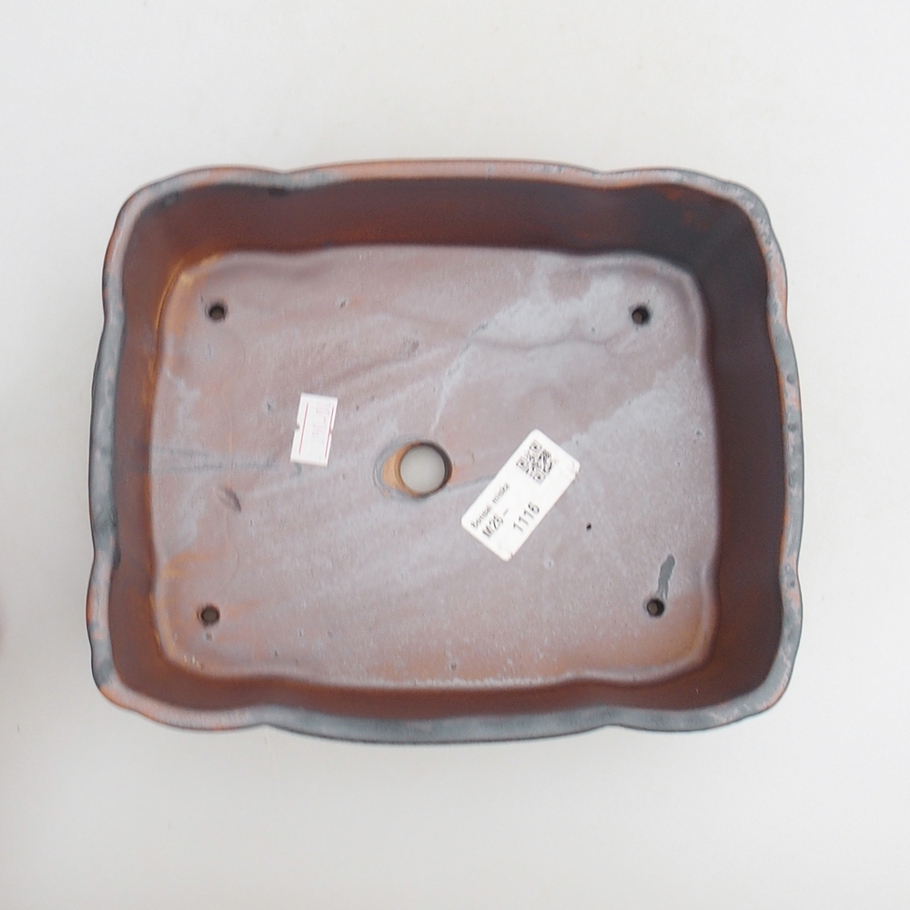 Bonsaischale aus Keramik 20 x 17 x 7 cm, metallfarben