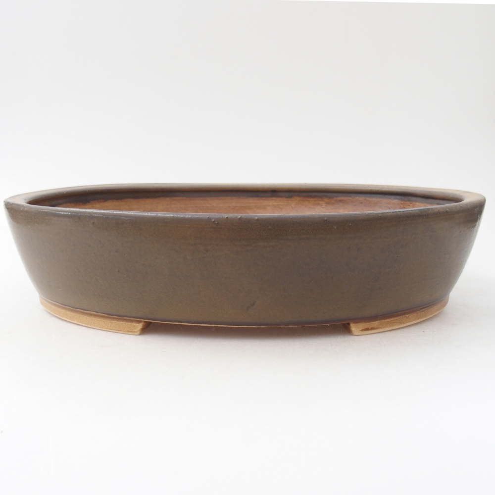 Bonsaischale aus Keramik 28,5 x 25 x 6 cm, braun