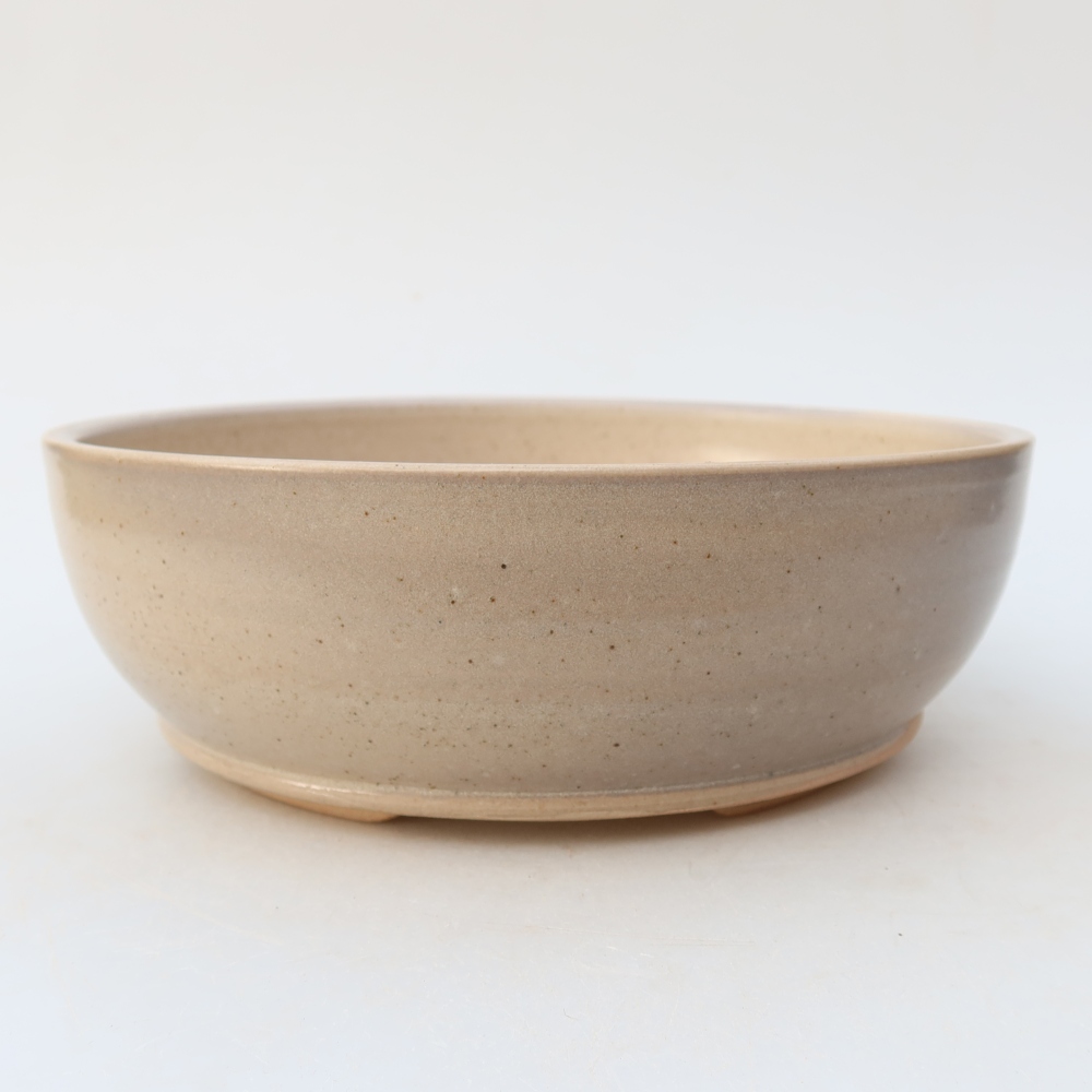 Bonsaischale aus Keramik 19,5 x 19,5 x 6,5 cm, Farbe beige