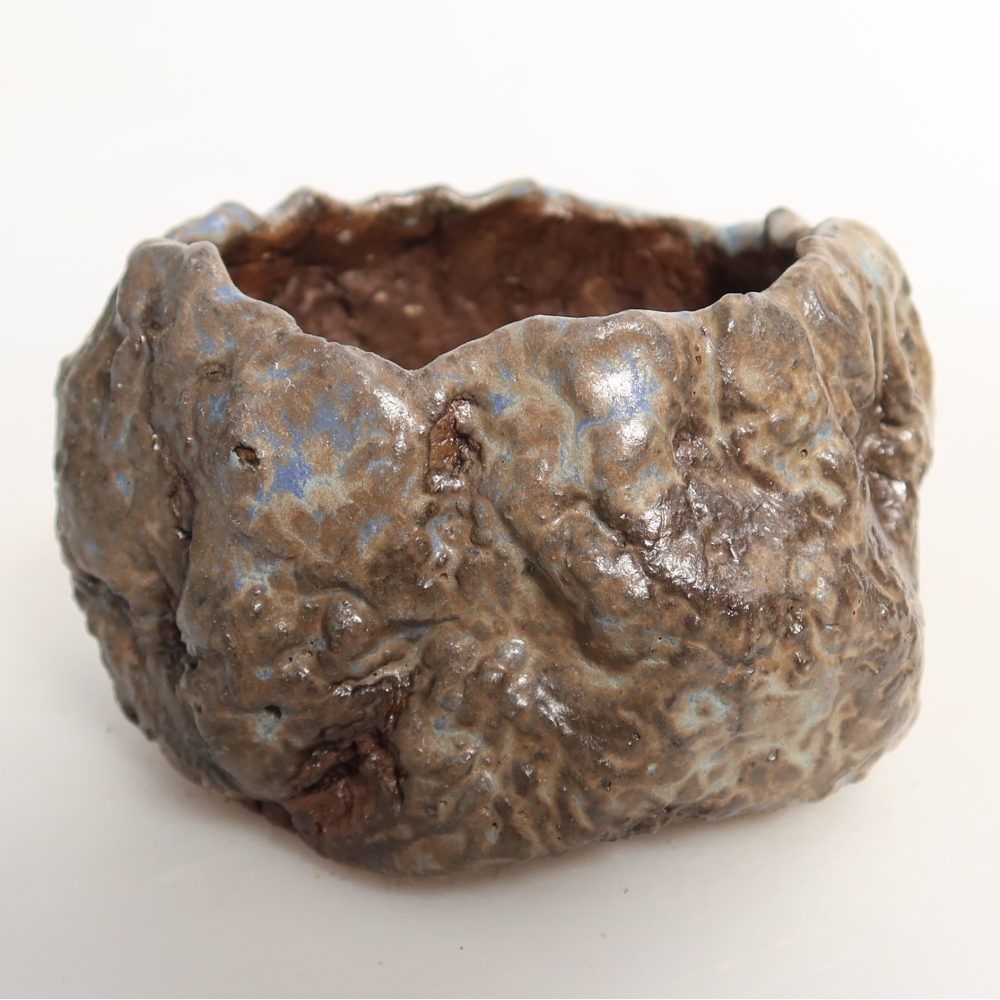 Keramikschale  7 x 7 x 5 cm, Farbe: blau-braun