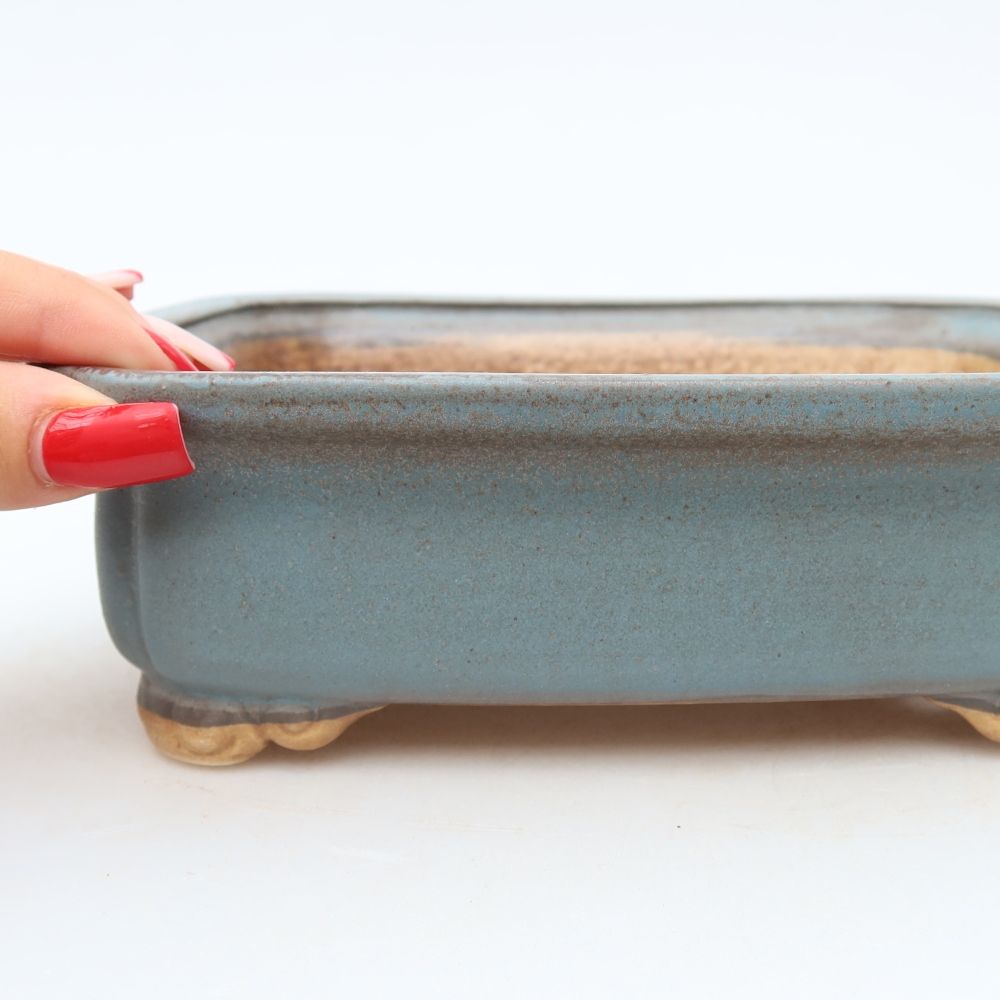 Keramik-Bonsai-Schale 20 x 17,5 x 6 cm, Farbe: Blau