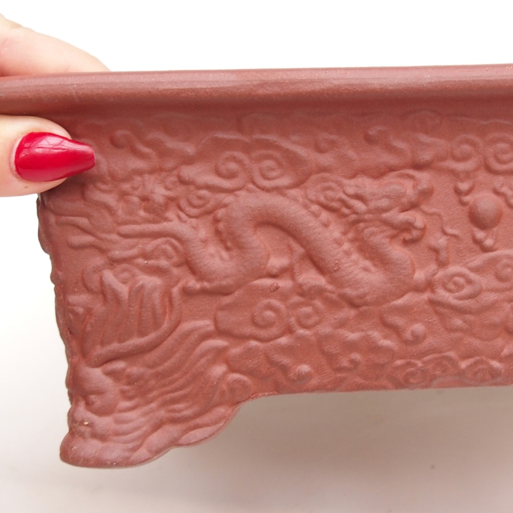 Bonsaischale aus Keramik 26 x 18,5 x 9 cm, ziegelfarben