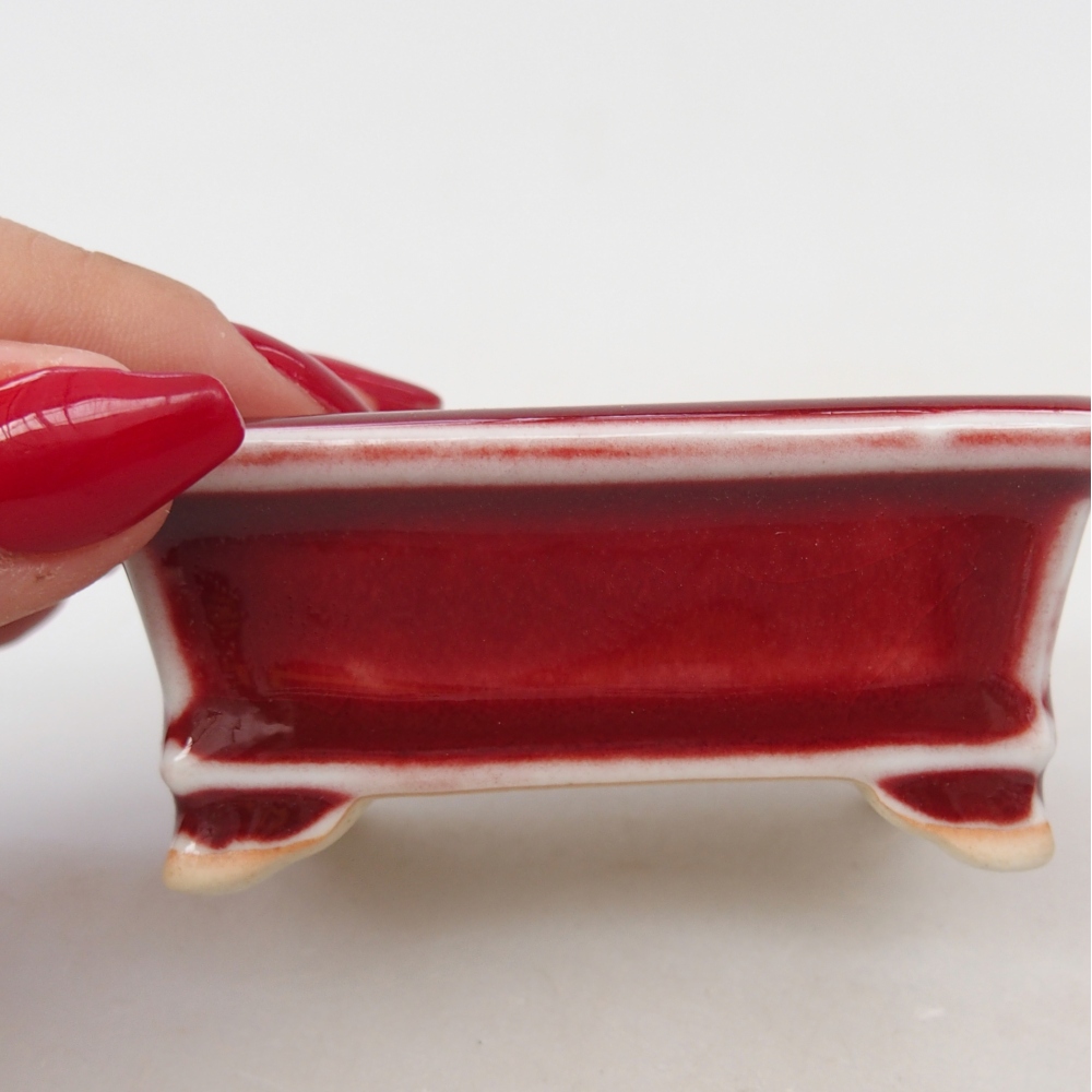 Mini-Bonsaischale 7,5 x 6,5 x 3,5 cm, Farbe rot