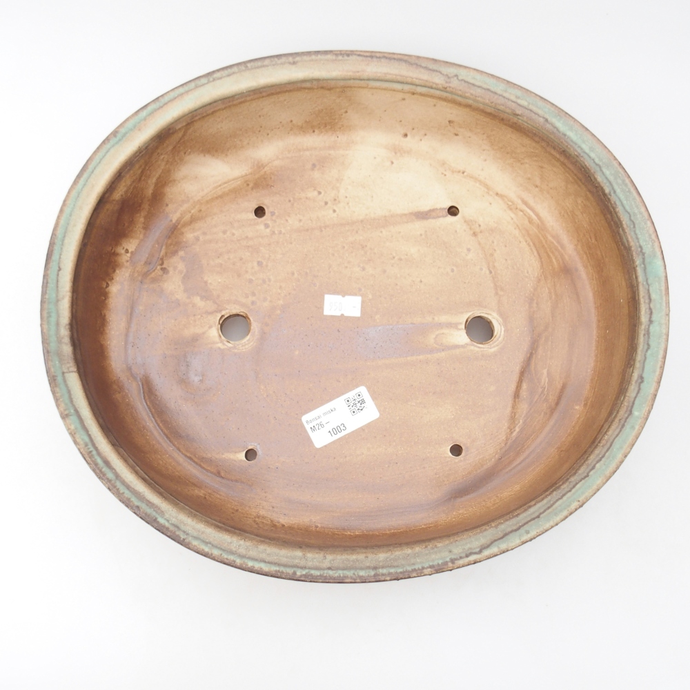 Bonsaischale aus Keramik 32,5 x 28,5 x 7 cm, grün