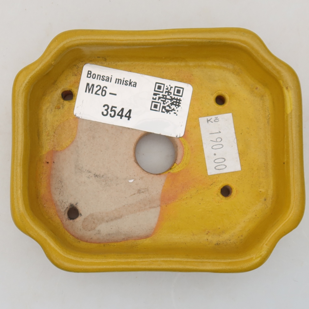 Keramik-Bonsai-Schale, 10 x 8 x 2,5 cm, Farbe: Gelb