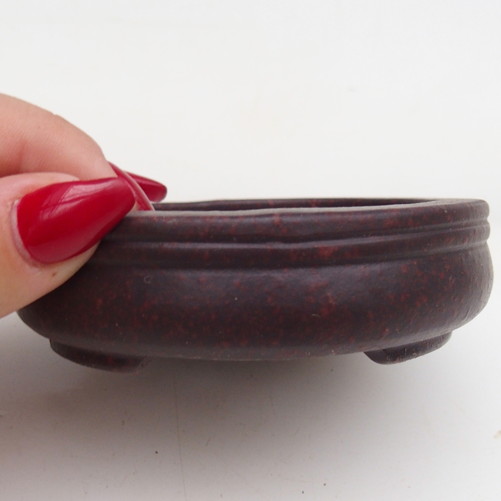 Bonsaischale aus Keramik 9 x 9 x 2,5 cm, braun