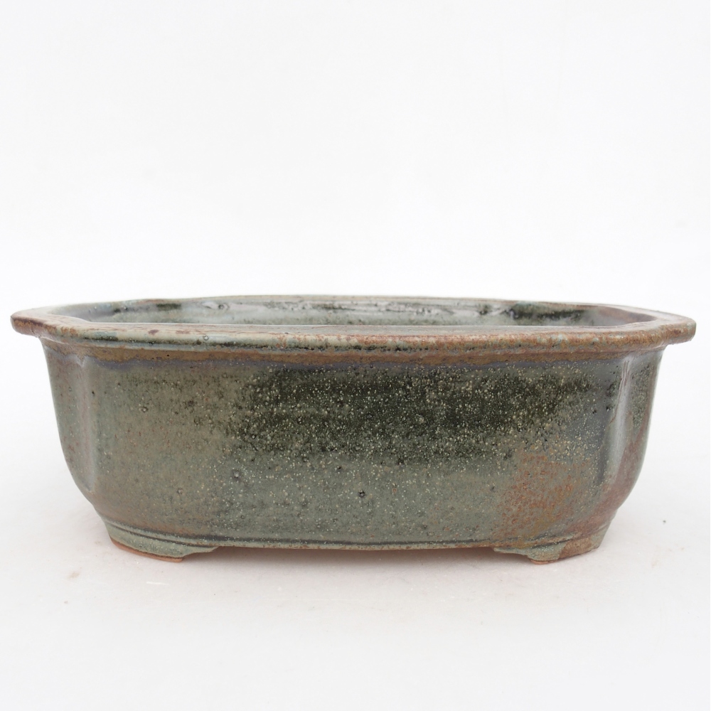 Bonsaischale aus Keramik 22 x 18 x 7,5 cm, grün