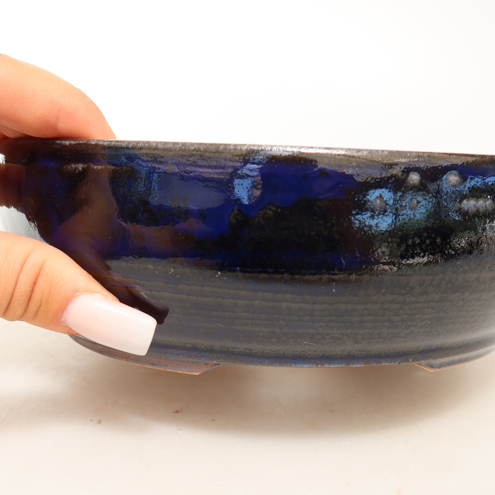 Bonsaischale aus Keramik 18 x 18 x 5,5 cm, Farbe blau