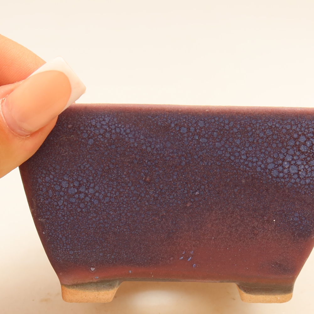 Keramik-Bonsai-Schale, 9,5 x 9,5 x 5,5 cm, Farbe: Violett