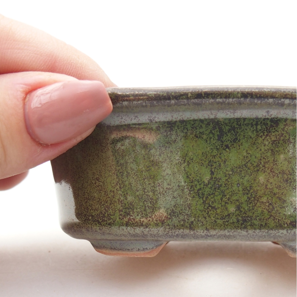 Bonsaischale aus Keramik 9,5 x 6,5 x 3,5 cm, grün