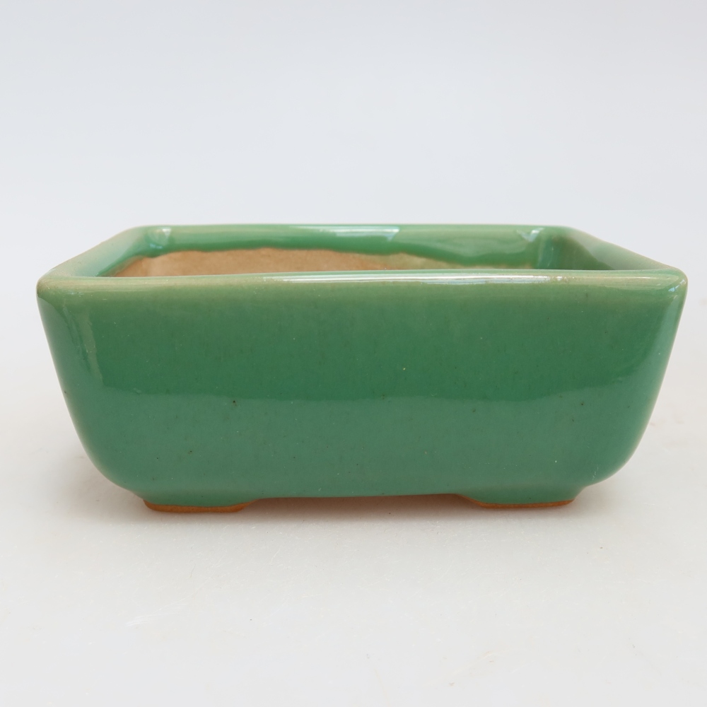 Keramik-Bonsai-Schale 10,5 x 7 x 4,5 cm, Farbe: grün