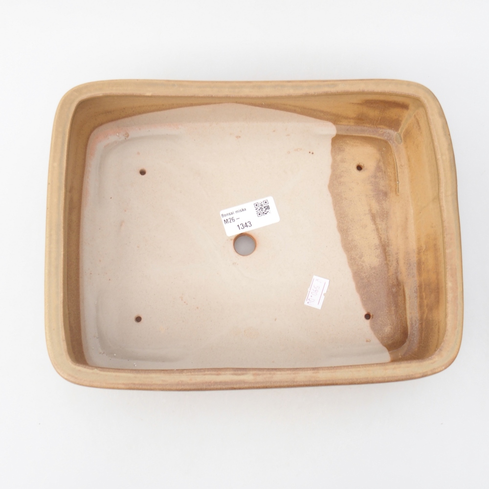 Bonsaischale aus Keramik 26,5 x 20,5 x 6,5 cm, Farbe beige