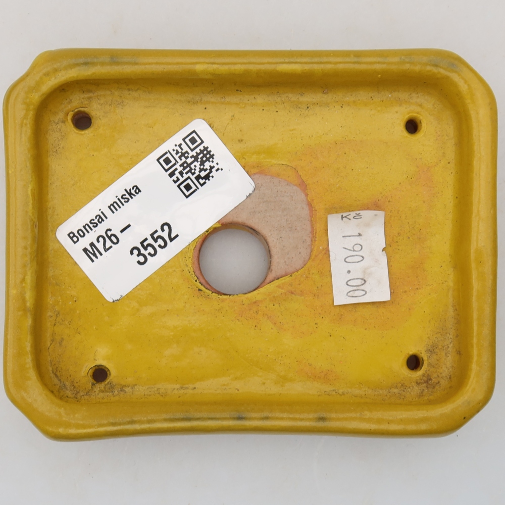 Bonsaischale aus Keramik 10 x 8 x 2 cm, gelb