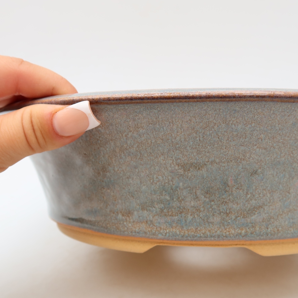 Keramik-Bonsai-Schale, 26,5 x 26,5 x 7 cm, Farbe: Grau