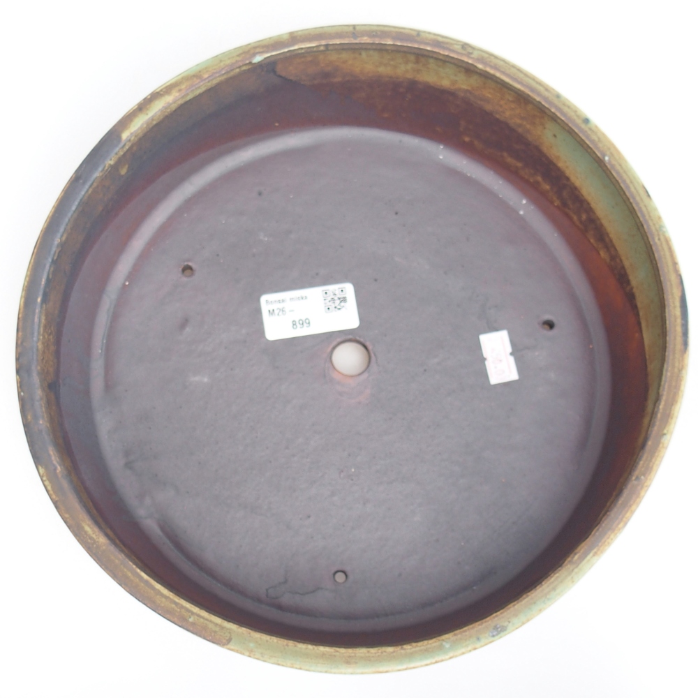 Bonsaischale aus Keramik 24,5 x 24,5 x 7,5 cm, grün-braun