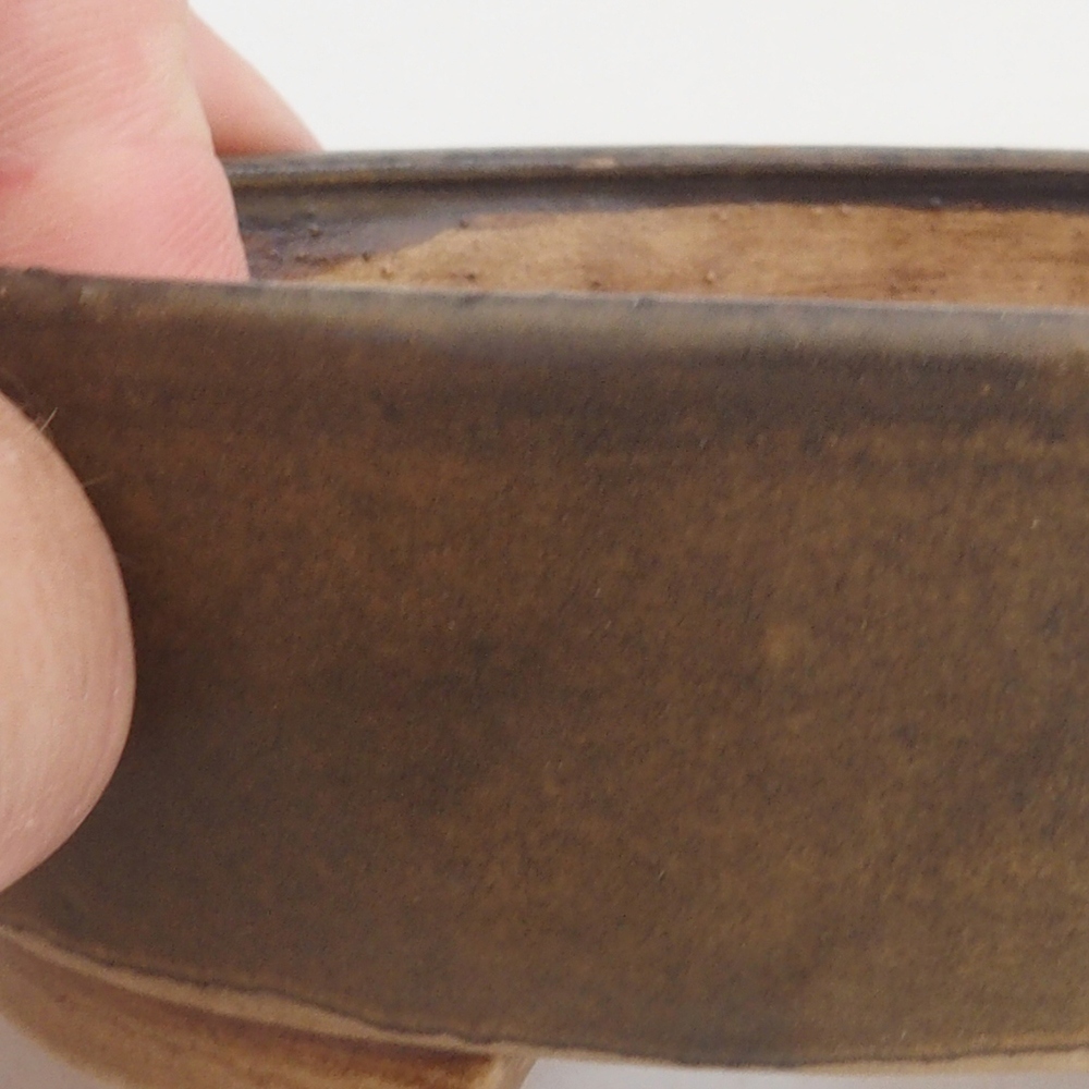 Bonsaischale aus Keramik 10 x 8,5 x 4 cm, braun