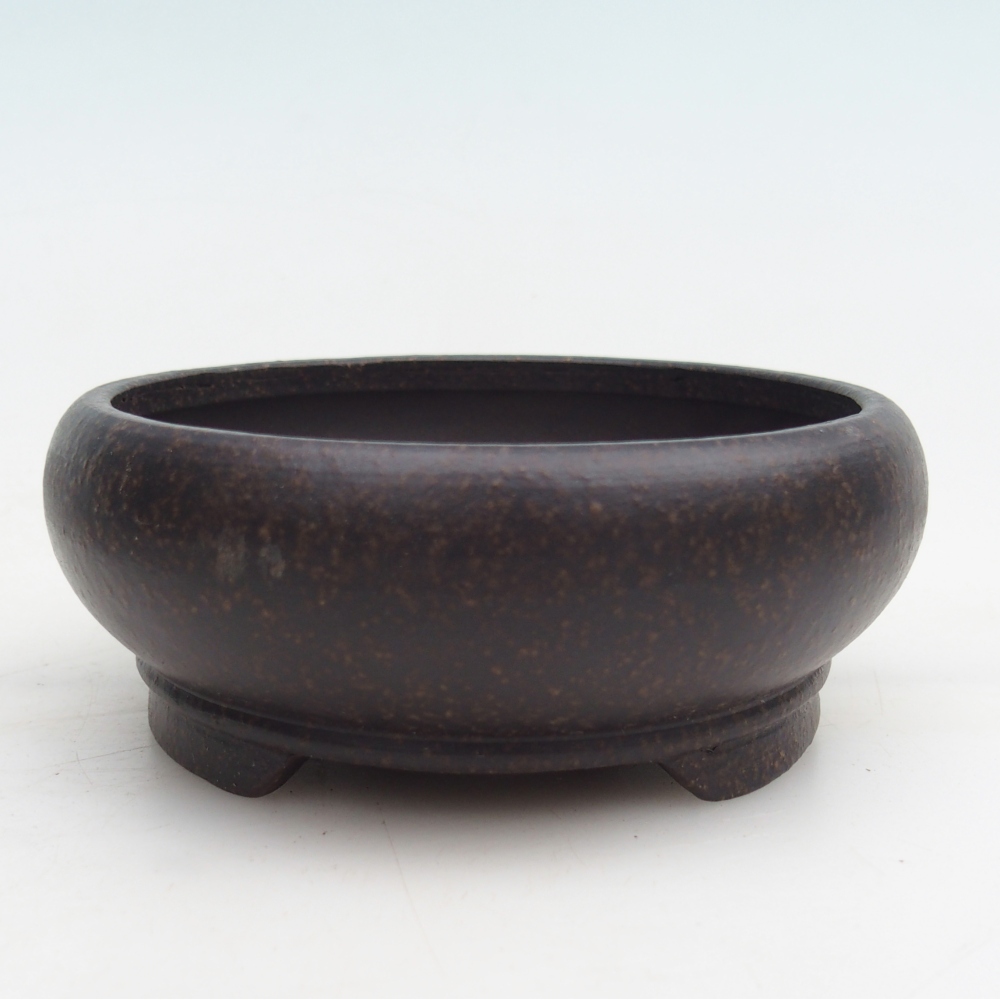 Bonsaischale aus Keramik 12 x 12 x 5 cm, Farbe bräunlich ocker