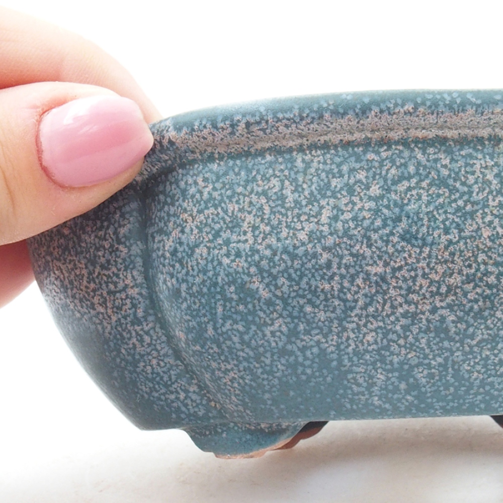 Bonsaischale aus Keramik 12,5 x 10 x 4,5 cm, Farbe blau