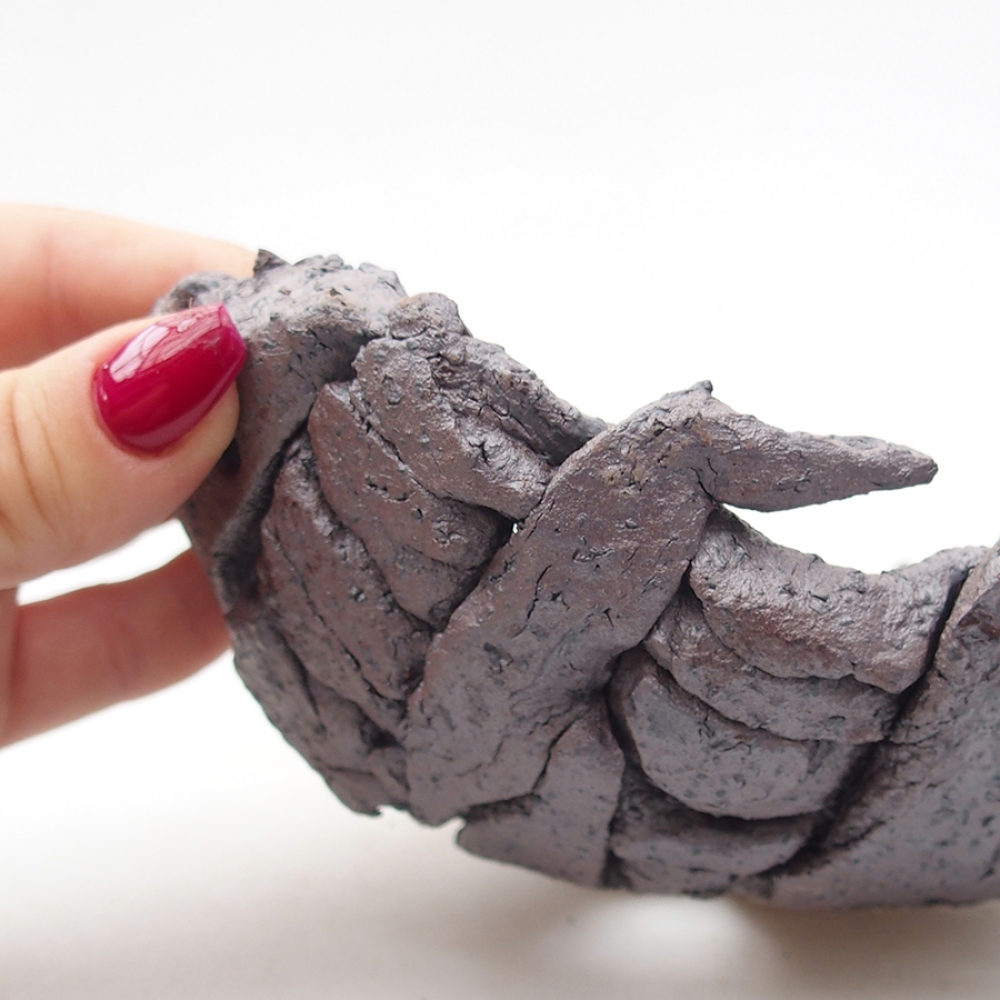 Keramikschale 16 x 14 x 6,5 cm , Metallic-Farbe