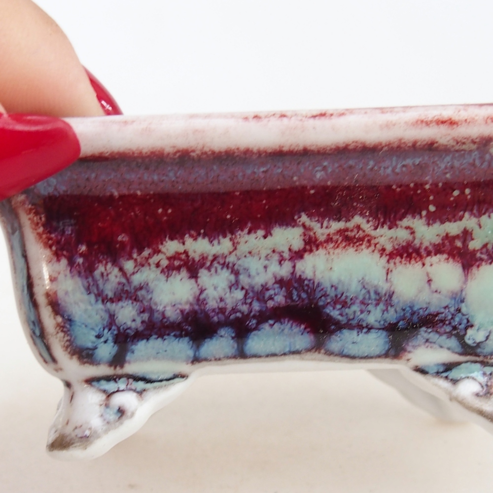 Mini-Bonsaischale 7 x 5,5 x 3 cm, bordeauxrot