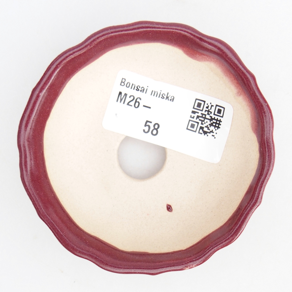 Mini-Bonsaischale 7,5 x 7,5 x 2,5 cm, bordeauxrot