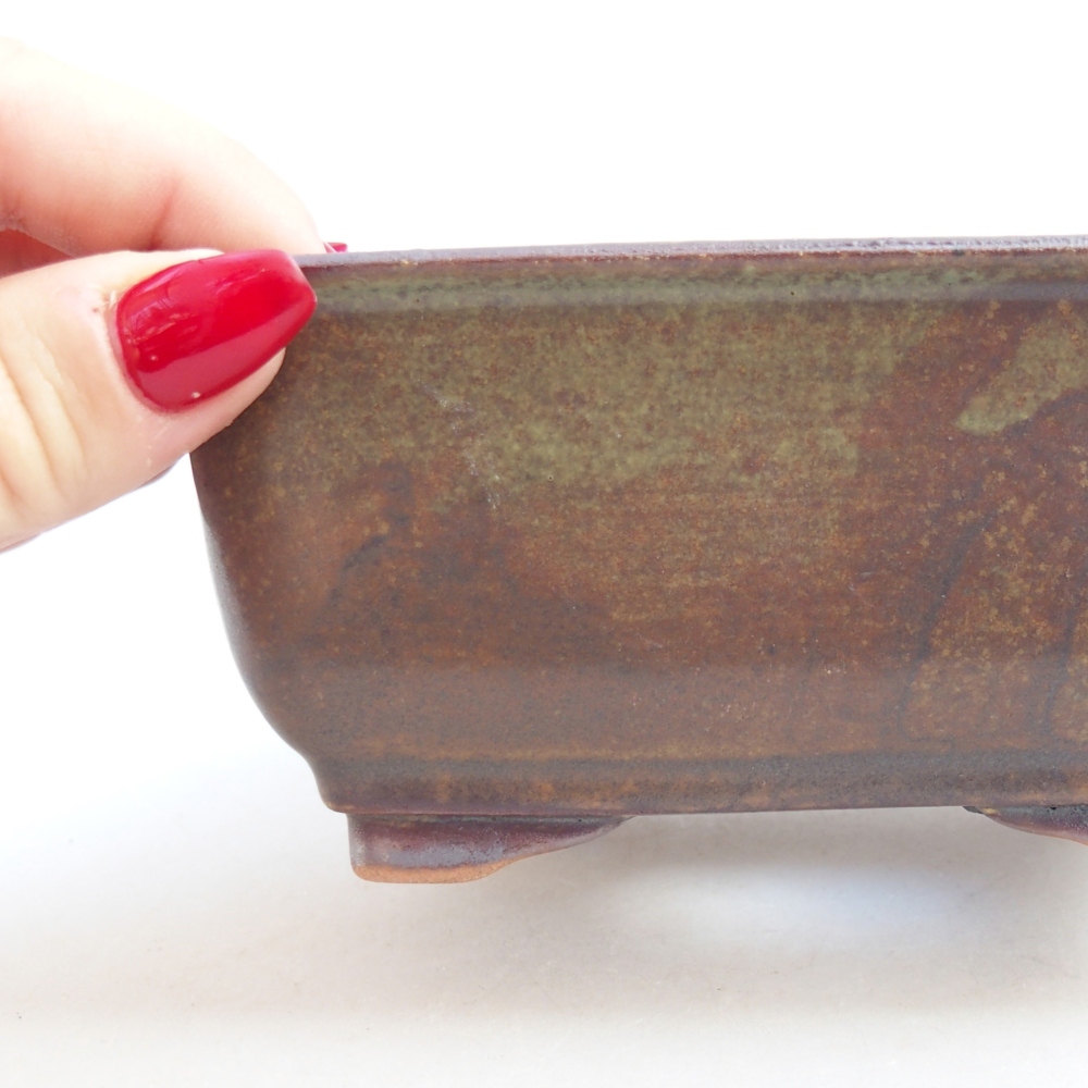 Bonsaischale aus Keramik 13 x 10 x 5,5 cm, braun