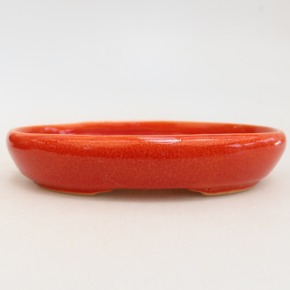 Keramik-Bonsai-Schale, 13 x 9,5 x 2,5 cm, Farbe: Orange