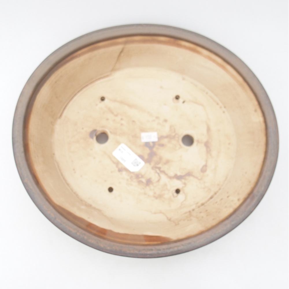 Bonsaischale aus Keramik 32 x 29 x 7 cm, braun