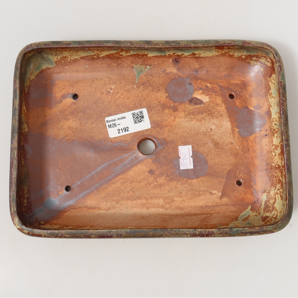 Keramik-Bonsai-Schale 24 x 17,5 x 4 cm, Farbe: grünbraun