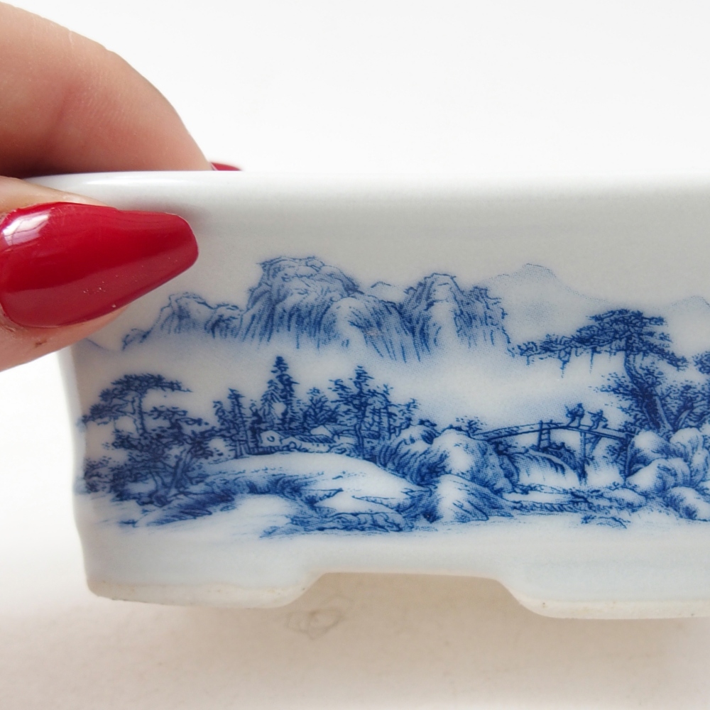 Mini-Bonsaischale 10 x 7,5 x 4 cm, Farbe weiß