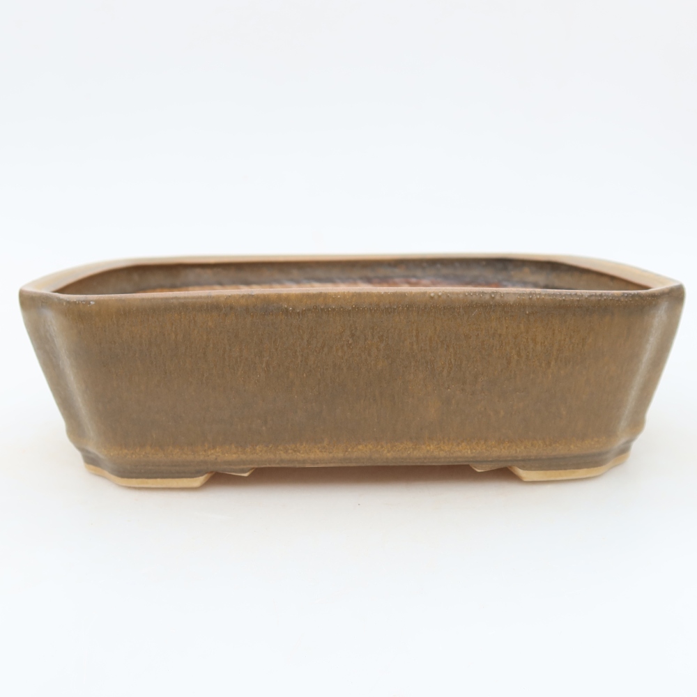 Keramik-Bonsai-Schale, 21,5 × 18 × 6 cm, Farbe: braun