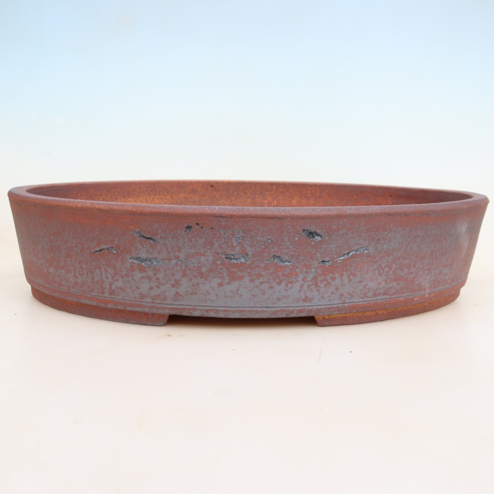 Keramik-Bonsai-Schale 37 x 30 x 7,5 cm, metallfarben