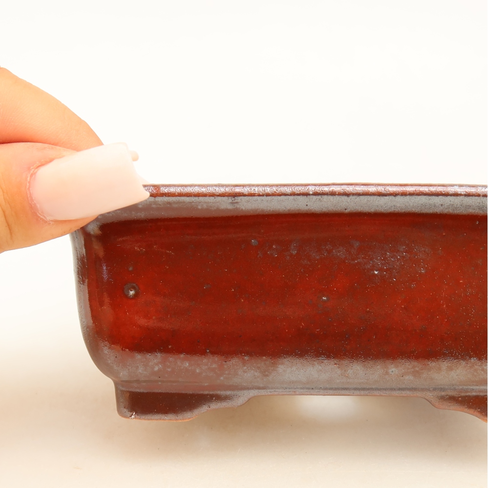 Keramik-Bonsai-Schale 12 x 10 x 5 cm, Farbe: rot