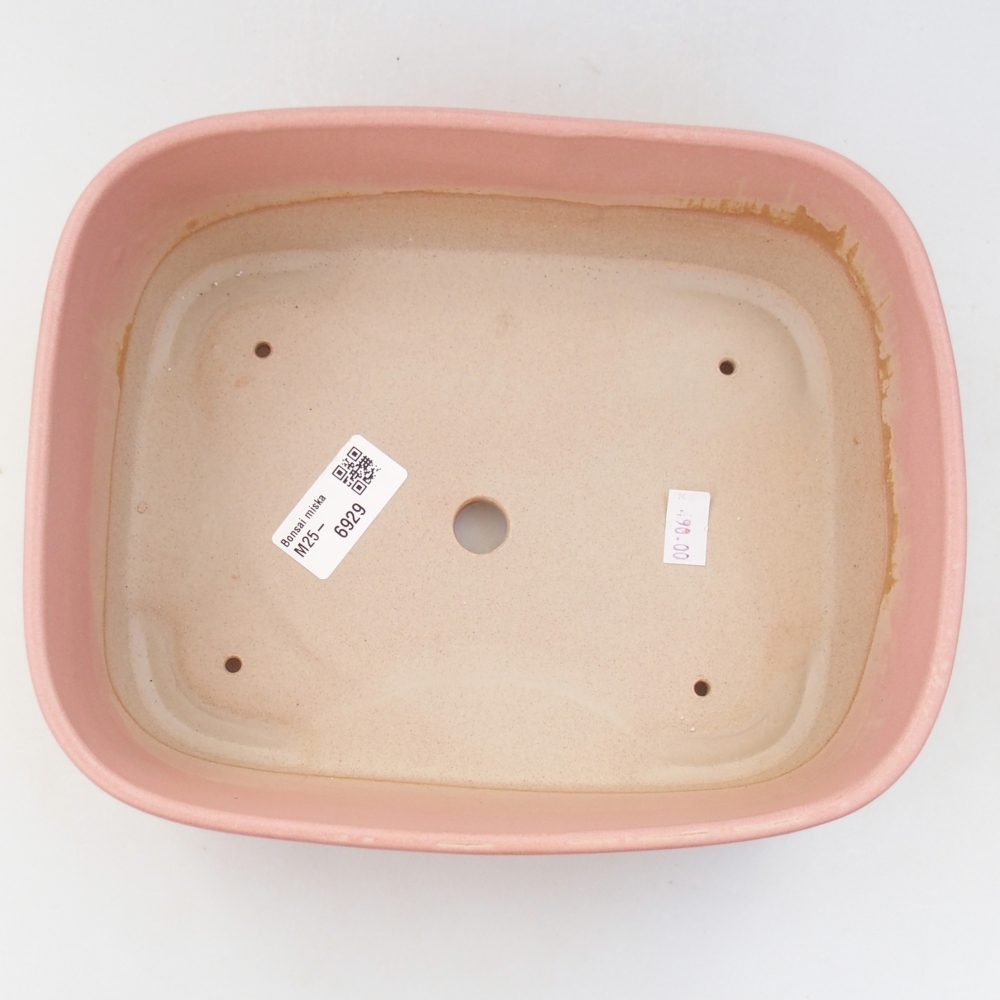 Bonsaischale aus Keramik 23 x 18 x 7,5 cm, rosa