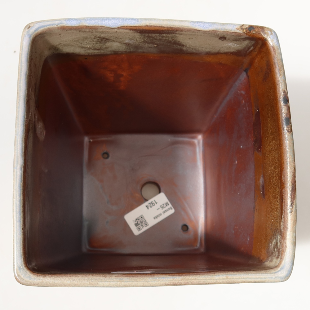 Keramik-Bonsai-Schale 15 x 15 x 19,5 cm, Farbe: braun-blau