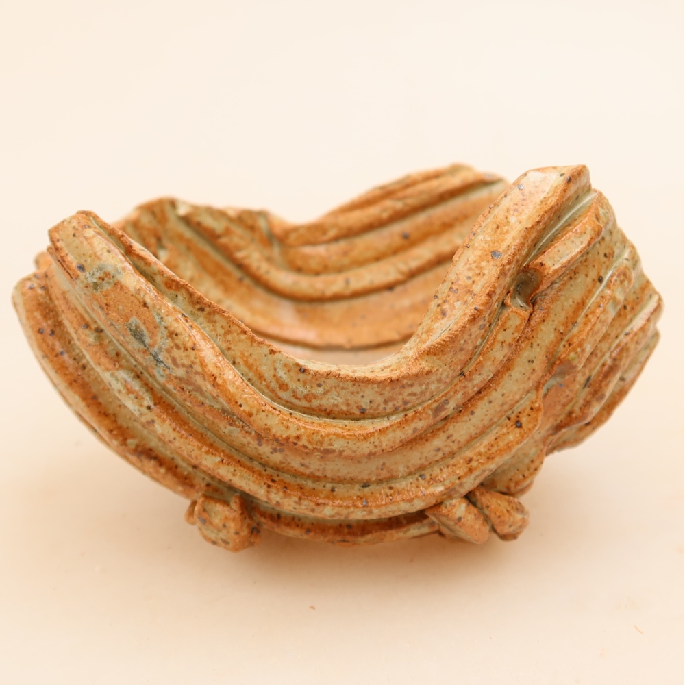 Keramikschale 9 x 8,5 x 5,5 cm , Farbe beige