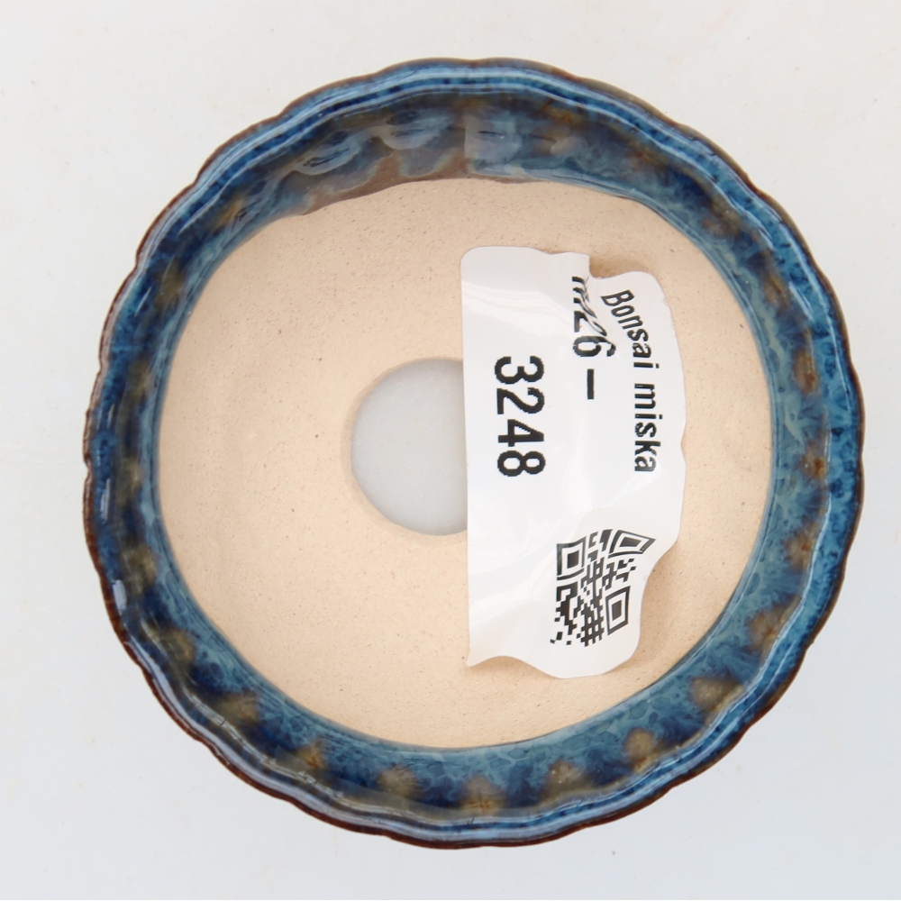 Keramik-Bonsai-Schale, 5,5 x 5,5 x 3 cm, Farbe: Blau